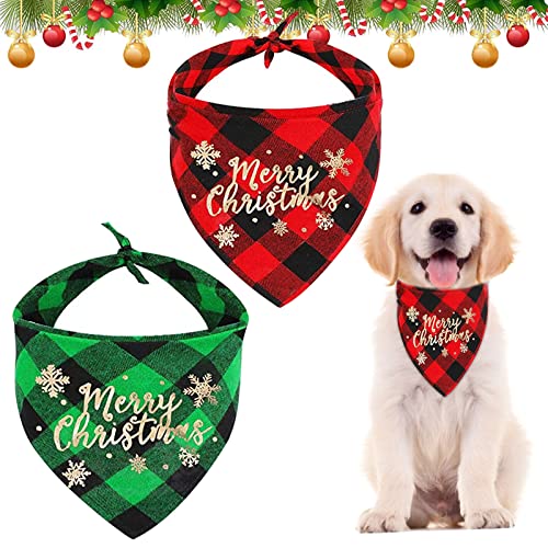 Hundehalstuch Weihnachten, 2 Stück Halstuch Hund, Hundekostüm Weihnachten, Hundebekleidung Zubehör, Hundehalstuch Bandanas, Klassisches Kariertes Hundehalstuch für Katzen Hunde Hundehalstuch Weihnachten, 2 Stück Halstuch Hund, Hundekostüm Weihnachten, Hundebekleidung Zubehör, Hundehalstuch Bandanas, Klassisches Kariertes Hundehalstuch für Katzen Hunde von KOIROI