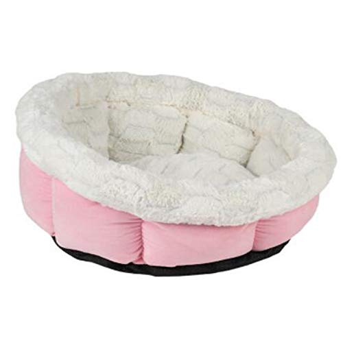 ErwäRmendes Katzenbett Hundebett Welpen-Hundebett für Kleine MittelgroßE Haustiere Warmes Bett für Hunde mit Flauschigem, Bequemem Futter PlüSchzwinger von KOKSII