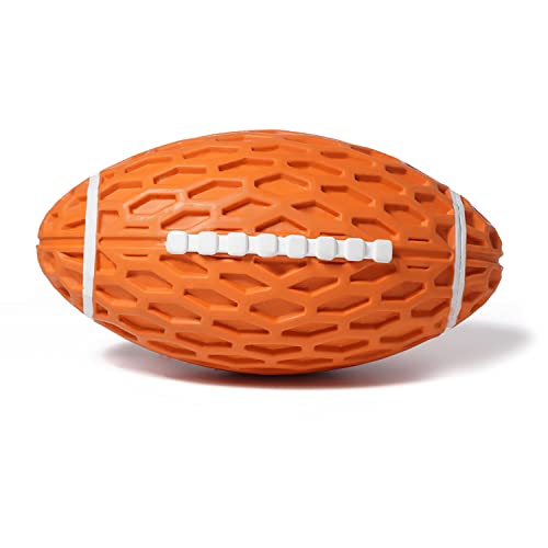 KOL Hundespielzeug Ball Haustier Quietschspielzeug Gummi Rugbyball Interaktives Kauspielzeug Apportierspielzeug Ball für Hunde, Orange KOL Hundespielzeug Ball Haustier Quietschspielzeug Gummi Rugbyball Interaktives Kauspielzeug Apportierspielzeug Ball für Hunde, Orange von KOL