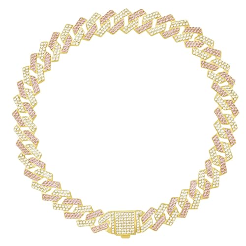 Hundehalsband, Glitzer, Diamant, kubanisches Halsband, Metallkette mit Design, sichere Schnalle, Haustier-Metallgliederkette, Schmuckzubehör für kleine, mittelgroße und große Hunde, Katzen Hundehalsband, Glitzer, Diamant, kubanisches Halsband, Metallkette mit Design, sichere Schnalle, Haustier-Metallgliederkette, Schmuckzubehör für kleine, mittelgroße und große Hunde, Katzen von KOLODOGO
