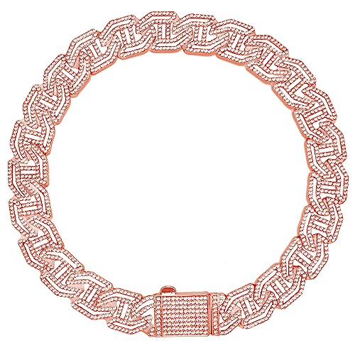 Hundehalsband mit Glitzer-Diamanten, Rotgold, aus Metall, mit Design, sichere Schnalle, Haustier-Schmuck, Zubehör für kleine, mittelgroße und große Hunde und Katzen Hundehalsband mit Glitzer-Diamanten, Rotgold, aus Metall, mit Design, sichere Schnalle, Haustier-Schmuck, Zubehör für kleine, mittelgroße und große Hunde und Katzen von KOLODOGO