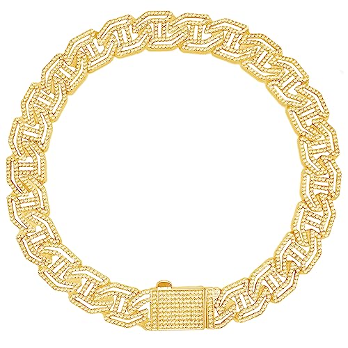 Hundehalsband mit Glitzer-Diamanten, goldfarben, Metallkette mit Design, sichere Schnalle, Haustierschmuck, Zubehör für kleine, mittelgroße und große Hunde und Katzen Hundehalsband mit Glitzer-Diamanten, goldfarben, Metallkette mit Design, sichere Schnalle, Haustierschmuck, Zubehör für kleine, mittelgroße und große Hunde und Katzen von KOLODOGO