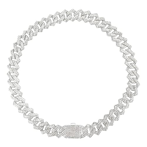 Hundehalsband mit Glitzer-Diamanten, kubanisches Design, Metall-Halsband mit sicherer Schnalle, Haustier-Gliederkette, Schmuckzubehör für kleine, mittelgroße und große Hunde, Katzen Hundehalsband mit Glitzer-Diamanten, kubanisches Design, Metall-Halsband mit sicherer Schnalle, Haustier-Gliederkette, Schmuckzubehör für kleine, mittelgroße und große Hunde, Katzen von KOLODOGO