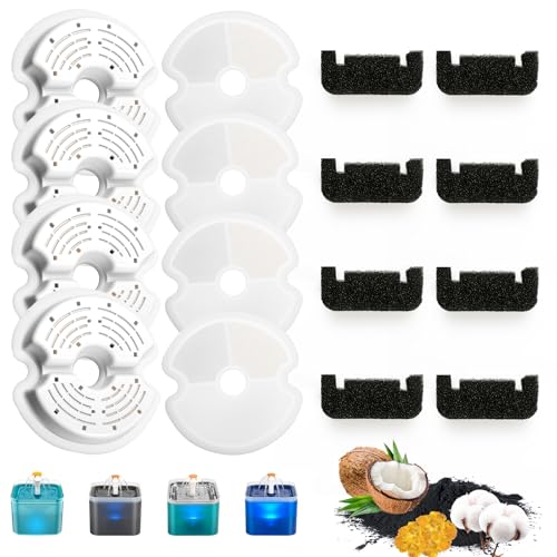 KOMABLEN 8 Stück Katzenbrunnen Filter, 8 Stück Filter für Katzenbrunnen mit Harz und Aktivkohle+8 Stück Schaumfilter, Trinkbrunnen Filter für Katzen und Hunde, Vierfache Filterun Ersatzfilter Katzen KOMABLEN 8 Stück Katzenbrunnen Filter, 8 Stück Filter für Katzenbrunnen mit Harz und Aktivkohle+8 Stück Schaumfilter, Trinkbrunnen Filter für Katzen und Hunde, Vierfache Filterun Ersatzfilter Katzen von KOMABLEN