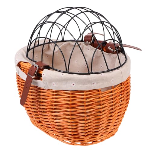 KOMBIUDA 1 Stück Fahrradkorb Rattan für Haustiere Wicker Woven Bike Basket für Katzen Praktischer Einkaufs und Transportkorb Zufällige Innenfarbe Zufällige Farbe KOMBIUDA 1 Stück Fahrradkorb Rattan für Haustiere Wicker Woven Bike Basket für Katzen Praktischer Einkaufs und Transportkorb Zufällige Innenfarbe Zufällige Farbe von KOMBIUDA