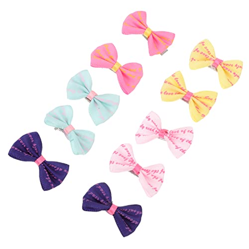 KOMBIUDA 10 Stück Teiliges Bunte Bowknot Haarnadeln für Haustiere Sichere Glatte Oberfläche Langlebige Haarspangen zur Fellpflege und Dekoration von Kleinen Hunden und Katzen für Alltag von KOMBIUDA