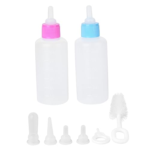 KOMBIUDA 2 Sätze Katzenaufzuchtflasche für Welpen und Kätzchen Praktische Fütterungslösung und Blau für Kleine Haustiere Auslaufsicher und Benutzerfreundlich von KOMBIUDA