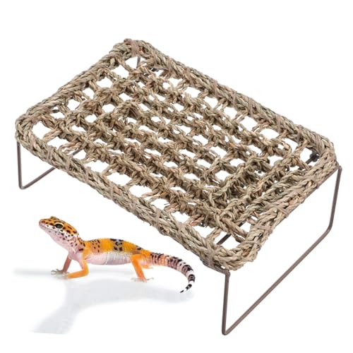 KOMBIUDA 2 Stück Hängematte Liege Bett Reptiliendekor Klettern Bartagame Hängematte Im Freien Bartagamenkäfig-Accessoire Bartagame-Couch Zubehör Eidechsennest Stroh von KOMBIUDA