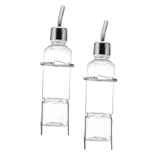 KOMBIUDA 2 Stück Haustier Trinkflasche Hängende Wasserflasche für Kleine Tiere Automatischer Wasserspender für Kaninchen und Hamster Auslaufsicher und Leicht zu Bedienen von KOMBIUDA