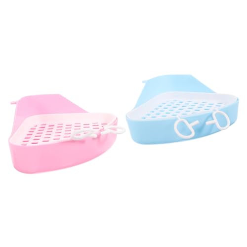 KOMBIUDA 2 Stück Kleintier Toilette mit Großem Stauraum und Doppel Design Geeignet für Kaninchen Hamster Meerschweinchen mit Praktischem Gitternetz Komfortable Hygienische Nutzung für von KOMBIUDA