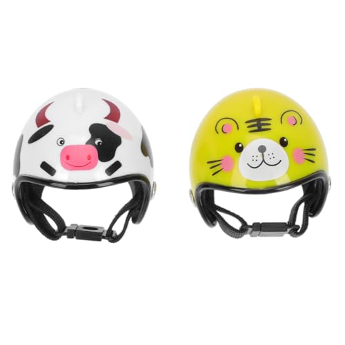 KOMBIUDA 2 Stück Lustiger Hühnerhelm aus Robustem Material Leichter Schutzhelm mit Buntem Design Schützend und Bequem für Hühner Vögel und Geflügel Einfach zu Reinigen und Anzupassen von KOMBIUDA