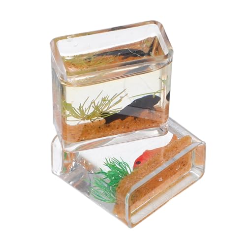 KOMBIUDA 2 Stück Maßstab Resin Aquarium mit Goldfisch Figuren Realistisches Mini Deko Aquarium für Puppenhaus und Desktop Dekoration KOMBIUDA 2 Stück Maßstab Resin Aquarium mit Goldfisch Figuren Realistisches Mini Deko Aquarium für Puppenhaus und Desktop Dekoration von KOMBIUDA