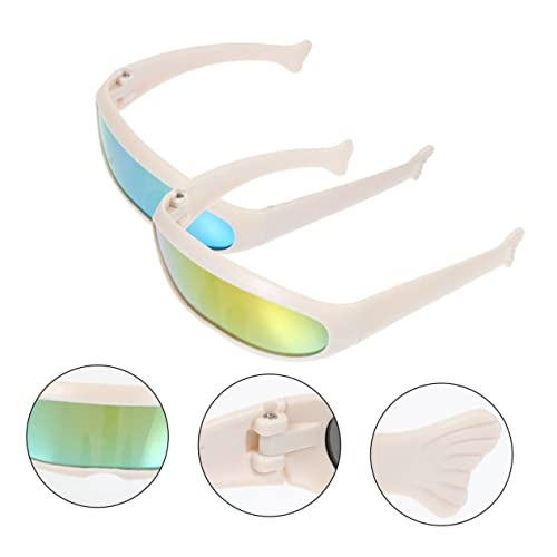 KOMBIUDA 2 Stück Teiliges Haustier Katzen Skibrillen Windschutzbrille aus Langlebigem Kunststoff Staub Sandabweisend Modische Bunte Gläser für Outdoor Schutz und Geschenk von KOMBIUDA