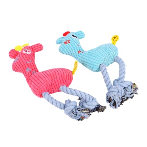 KOMBIUDA 2 Stück Teiliges Hundespielzeug Plüsch Kleine Robust und Strapazierfähig Quietschendes Kauspielzeug Interaktives Sound Toy für Welpen und Ältere Hunde Fördert Training und von KOMBIUDA