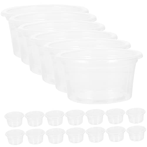 KOMBIUDA 20 Stück Transparent Reptilien Schalen Multifunktionale Futter und Wassernäpfe für Geckos Eidechsen Schildkröten und Strapazierfähiges Design für Füttern von KOMBIUDA