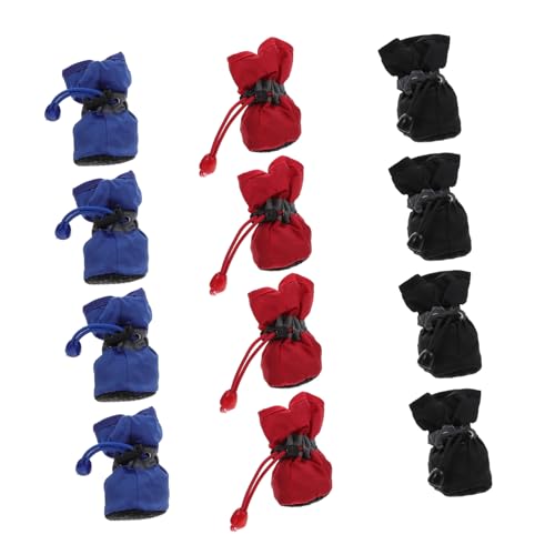 KOMBIUDA 3 Sätze wasserdichte Hunderegenstiefel aus Strapazierfähigem Nylon mit Rutschfester Sohle und Wärmendem Design für Outdoor Regen Rot Schwarz und Blau KOMBIUDA 3 Sätze wasserdichte Hunderegenstiefel aus Strapazierfähigem Nylon mit Rutschfester Sohle und Wärmendem Design für Outdoor Regen Rot Schwarz und Blau von KOMBIUDA