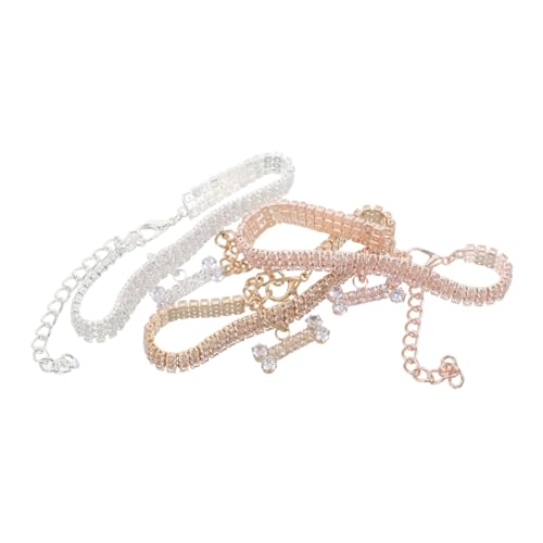KOMBIUDA 3 Stück Haustierhalsband Katzenhalsbänder Luxushundkragen Hundehalsband Haustier-Halsband-anhänger Katzenhalsbandkette Haustier Katze Halskette Katze Hund Schmuck Kupfer von KOMBIUDA