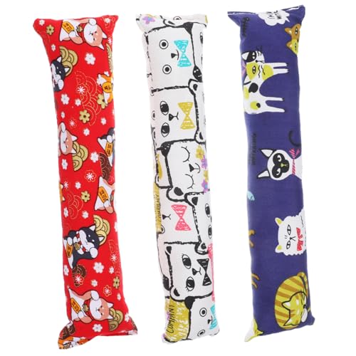 KOMBIUDA 3 Stück Teiliges Katzenminze Kuschelkissen Leichtes Kauspielzeug für Katzenbabys mit Atmungsaktivem Material zur Spielerischen Energieentladung und Zahnpflege von KOMBIUDA