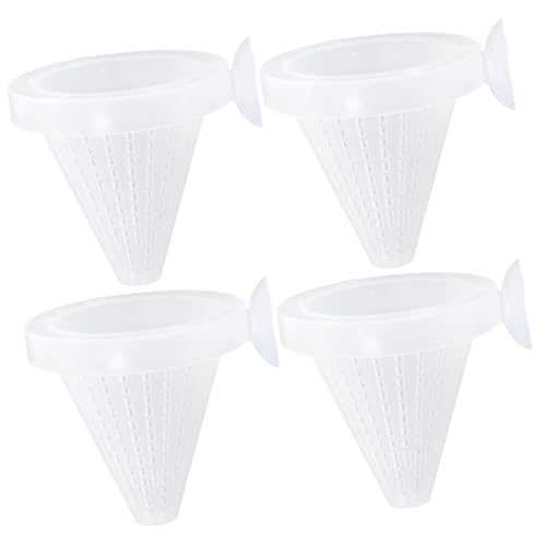 KOMBIUDA 4 Stück Futterbecher für Aquarien Kreative Futterstation mit Saugnäpfen und Langlebige Futterhilfe für Zierfische für Fütterung von Würmern und Futter Zubehör für Zufällige Farbe von KOMBIUDA