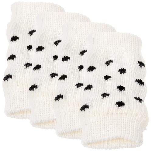 KOMBIUDA 4 Stück Hund Beinwärmer Leg Sleeves in Weiß mit Punkten Elastischer Sicherer Sitz Modisch und rutschfest Schützende Pfotenhüllen für Mittlere Hunde Bequem und Stylisch von KOMBIUDA