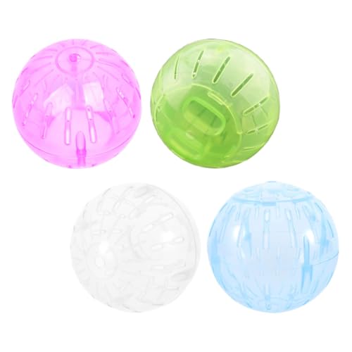 KOMBIUDA 4 Stück Teiliges Hamsterlaufball- Geräuschloses Mini-laufrad Interaktives Fitnessspielzeug für Kleine Haustiere Geeignet für Hamster Mäuse Indoor Outdoor-Einsatz von KOMBIUDA