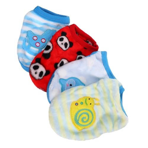KOMBIUDA 4 Stück Teiliges Hundeshirt aus Weichem Flanell Wärmende Haustierweste mit Niedlichem Cartoon Motiv Atmungsaktiv und Bequem für Kleine Hunde und Katzen für Herbst und Kostümpartys KOMBIUDA 4 Stück Teiliges Hundeshirt aus Weichem Flanell Wärmende Haustierweste mit Niedlichem Cartoon Motiv Atmungsaktiv und Bequem für Kleine Hunde und Katzen für Herbst und Kostümpartys von KOMBIUDA