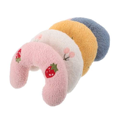 KOMBIUDA 4 Stück Teiliges U Förmiges Katzenkopfkissen mit Ergonomischer Nackenstütze Gefüllt für Weichen Waschbar und Interaktives Geeignet für Katzen und Kätzchen zum Schlafen von KOMBIUDA