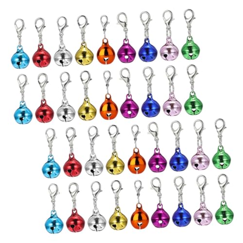 KOMBIUDA 45 Stück Teiliges Set Bunte Pet Bell Anhänger für Katzen und Hundehalsbänder Leichte Sichere Glocken für DIY Haustier Schmuck und Zubehör für Haustiere und Bastelprojekte von KOMBIUDA