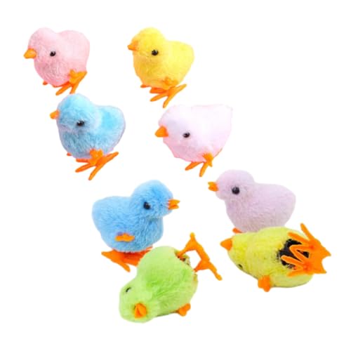 KOMBIUDA 8 Stück Teiliges Aufziehküken Niedliches Wind Up Hühnerdesign Bewegende Küken für Haustiere Sicheres Glattes Material als Ostergeschenk und Partyspielzeug Zufällige von KOMBIUDA