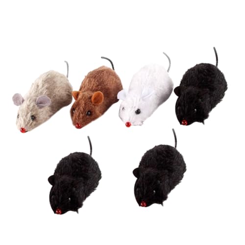 KOMBIUDA 8 Stück Teiliges Plüsch Mäuse mit Aufziehmechanismus Langlebig und Batteriefrei Interaktives Katzenspielzeug zur Beschäftigung und Instinktförderung Zufällige von KOMBIUDA