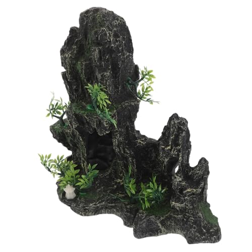 KOMBIUDA Aquarium Dekorationsstein Künstlicher Felsen Naturnahe Aquarien Landschaftsdeko Fisch Garnelenversteck Langlebiger Harz Stein für Natürliche Terrarien Aquariengestaltung von KOMBIUDA