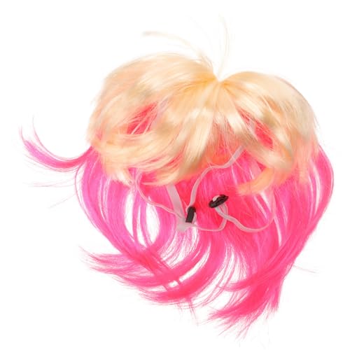 KOMBIUDA Bunter Pet Cosplay Hund Perücke Hunde Haarschmuck Haustier Wig Party Zubehör für Halloween Karneval Fest Verstellbar für Katzen und Hunde von KOMBIUDA
