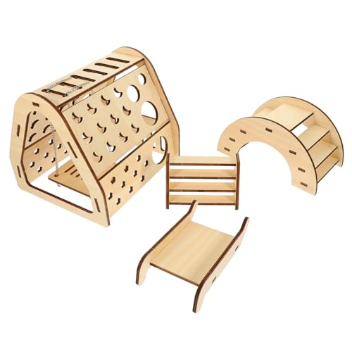 KOMBIUDA DIY Hamster Holzhaus mit Rutsche und Brücke Langlebiges Hamsterversteck für Kleintierkäfig Sicheres Nagerhäuschen Natürlicher Holzspielplatz für Hamster und Meerschweinchen KOMBIUDA DIY Hamster Holzhaus mit Rutsche und Brücke Langlebiges Hamsterversteck für Kleintierkäfig Sicheres Nagerhäuschen Natürlicher Holzspielplatz für Hamster und Meerschweinchen von KOMBIUDA