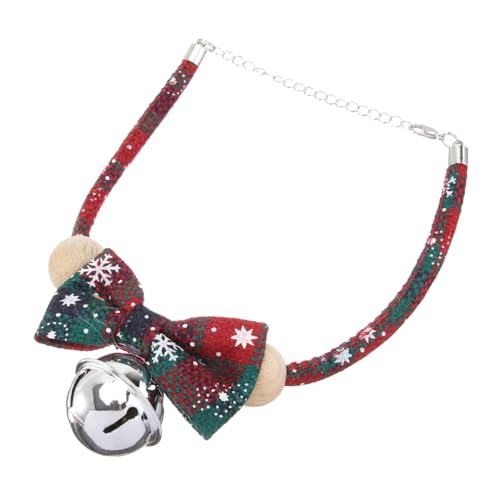 KOMBIUDA Dekoratives Haustierhalsband mit Schleife und Glocke Verstellbar Langlebiges Material Modisches Hundehalsband für Kleine Hunde und Katzen Geeignet für Fotoshootings und Alltag von KOMBIUDA