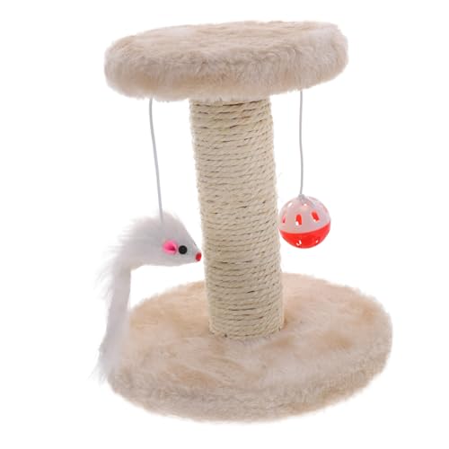 KOMBIUDA Doppelstöckiger Kratzbaum mit Sisal kratzsäule und Plüsch spielbällen Komfortabler Kratzpfosten für Indoor Katzen Kratzfester Katzenbaum zum Schutz von Möbeln Stabil und von KOMBIUDA