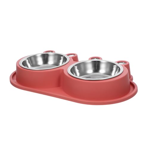 KOMBIUDA Doppelte Futternapf Moat Design Rutschfester Kunststoff Edelstahlnapf Auslaufsicher für Kleine und Mittelgroße Katzen und Hunde Antibakterieller Katzen Welpenfutterspender KOMBIUDA Doppelte Futternapf Moat Design Rutschfester Kunststoff Edelstahlnapf Auslaufsicher für Kleine und Mittelgroße Katzen und Hunde Antibakterieller Katzen Welpenfutterspender von KOMBIUDA