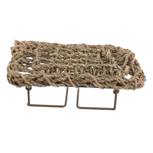 KOMBIUDA Echsenbettkriechmatte Bartagame Hängematte bärtiges Drachenbett Eidechsen-Liegebett Reptil Teppichmatte Bartagame-Liegebett Eidechsenauflage Eidechsenbett Reptilienbett Stroh Khaki von KOMBIUDA