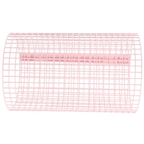 KOMBIUDA Eisen Hamster Tunnel Kleines Verschleißfestes Versteck für Meerschweinchen und Kaninchen Bequemer Beißfester Kleintier Röhren Tunnel Pinker Runder Käfig Zubehör von KOMBIUDA