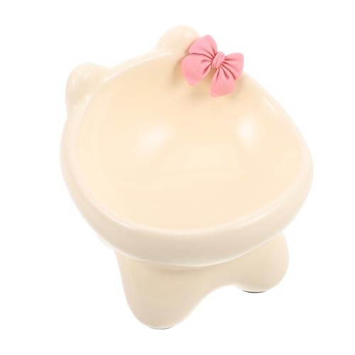 KOMBIUDA Erhöhter Katzennapf aus Porzellan mit Schrägem Design Pet Bowl für Katzen und Kleine Hunde Beige mit Niedlichem Schleifenmotiv Optimal für Gesunde Fütterung und Besseren KOMBIUDA Erhöhter Katzennapf aus Porzellan mit Schrägem Design Pet Bowl für Katzen und Kleine Hunde Beige mit Niedlichem Schleifenmotiv Optimal für Gesunde Fütterung und Besseren von KOMBIUDA