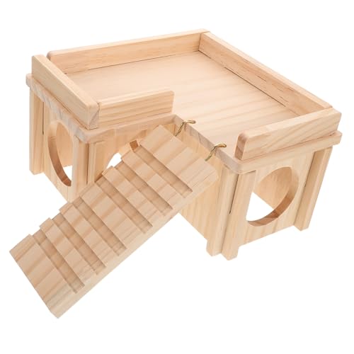 KOMBIUDA Großes Holz Reptilienversteck für Bartagamen mit Sicherer Höhle Natürlichem Material Kletterrampe und Sonnenplattform für Terrarien Großer Echsen und Natürliches Versteck von KOMBIUDA