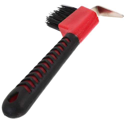 KOMBIUDA Gummierter Hufkratzer mit Bürste für Pferde Ergonomischer Griff Langlebiges Hufpflegewerkzeug zur Effektiven und Täglichem Pferdeputz Geeignet Zufällige Farbe von KOMBIUDA