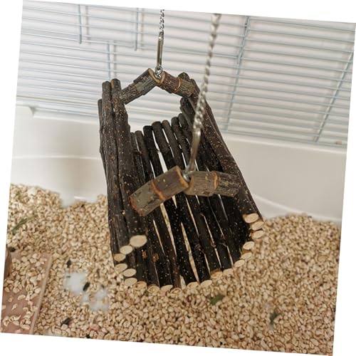 KOMBIUDA Hängendes Hamster Holz Robustes Kleintier schaukelspiel mit Tunnel Design Atmungsaktiv und Komfortabel Geeignet für Hamster Meerschweinchen und Kleine Haustiere von KOMBIUDA