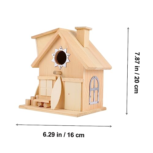 KOMBIUDA Hängendes Vogelhaus aus Holz für Garten und Außenbereich Kleines Leichtes Nistkasten mit Sitzstange Wetterfestes Vogelhäuschen zur Einfachen Befestigung als Gartendekoration von KOMBIUDA