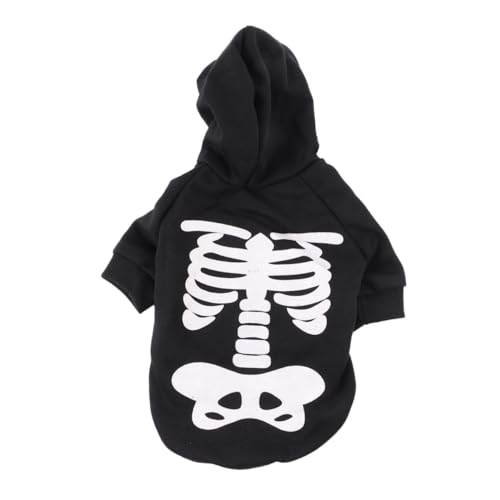 KOMBIUDA Halloween Haustierkostüm Nachtleuchtendes Skelettmuster Hundekleidung für Kleine Hunde und Katzen Bequemes Sicheres Baumwollmaterial Strapazierfähig und Frei Beweglich von KOMBIUDA