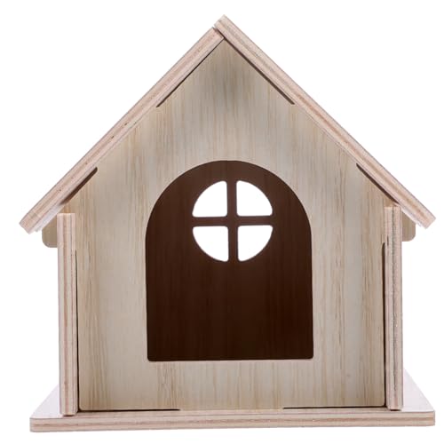 KOMBIUDA Hamster Holzhaus Kleintier Versteck aus Natürlichem Verschleißfestem Holz für Meerschweinchen und Zwerghamster Gemütliches und Spielhaus Sicher und Praktisch für Haustiere von KOMBIUDA