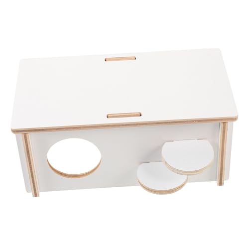 KOMBIUDA Hamster Holzhaus Langlebiges Beißfestes Versteck mit Natürlichem Material Geruchsneutral Sicherer Rückzugsort für Hamster Meerschweinchen und Kleintiere Geeignet zum Schlafen und von KOMBIUDA
