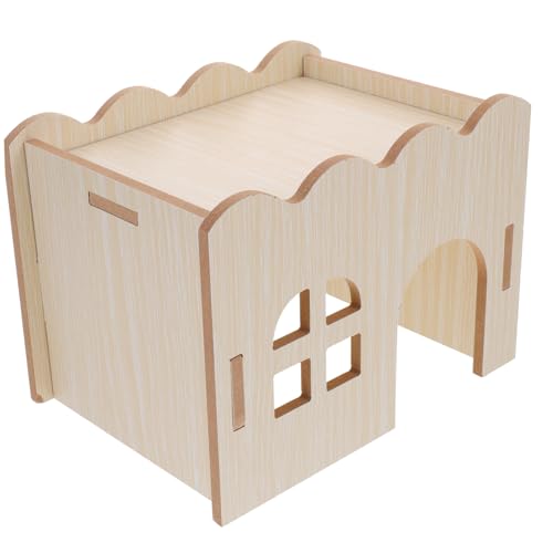 KOMBIUDA Hamster Holzhaus Mehrzweck Kleintier Versteck Meerschweinchen Schlafplatz DIY Bemalbar Sicher Langlebig für Hamster Chinchilla Spielhaus Innenbereich von KOMBIUDA