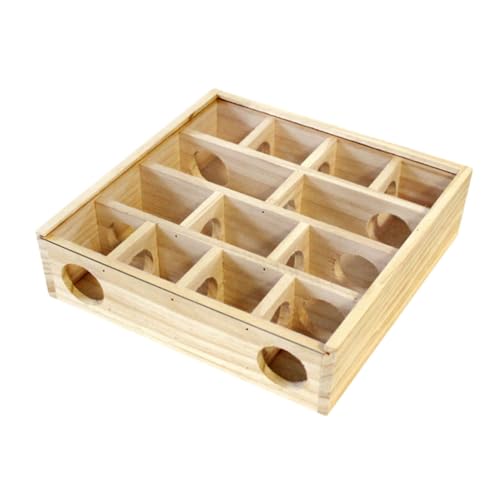 KOMBIUDA Hamster Labyrinth aus Natürlichem Holz Mehrgitteriges Interaktives Labyrinthspielzeug für Kleine Haustiere Stressabbauend und Bewegungsfördernd Geeignet für Zwerghamster Ratten von KOMBIUDA