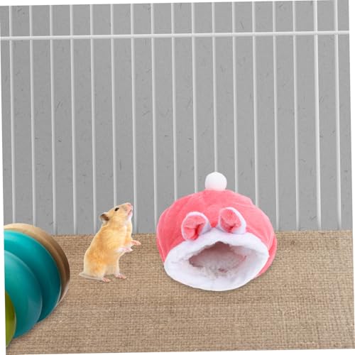 KOMBIUDA Hamster Nest Kleintierbett Plüschbett Winter Warmes Haustier Schlafnest Für Hamster Igel Kaninchen Rosa Kuscheliges Haustierbett Für Kleine Tiere Komfortables Schlafhaus von KOMBIUDA