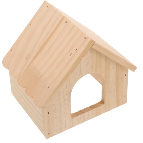 KOMBIUDA Hamster Versteck Holzhaus Robust Widerstandsfähig für Zwerghamster Meerschweinchen Kaninchen Kleines Haustier Ruhiger Rückzugsort Spielhaus Langlebig von KOMBIUDA